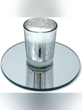 Luminessence Round Mirror Candle Holder Plates